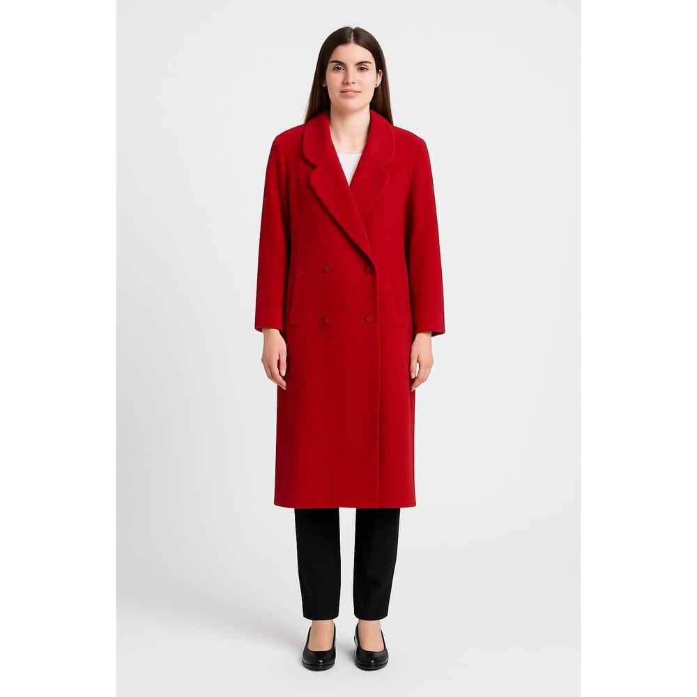 1980s Casual Corner Red Wool Long Coat Made in USA medium - Large - Picture 1 of 16